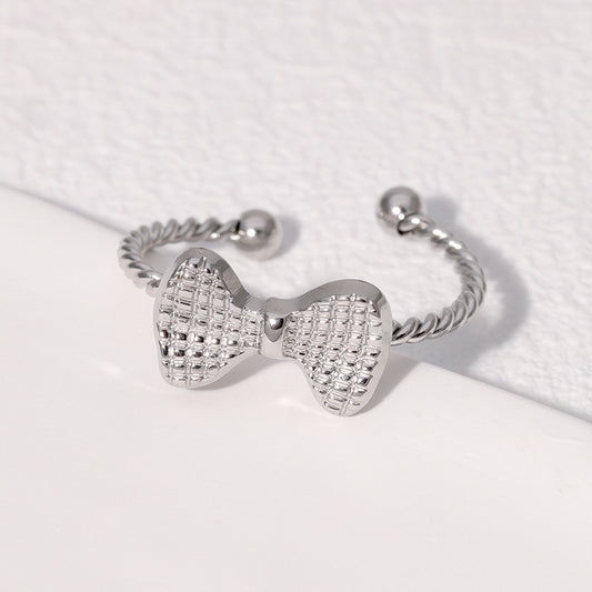 Women's Bow Open Simple Fashion Style Gold Rings