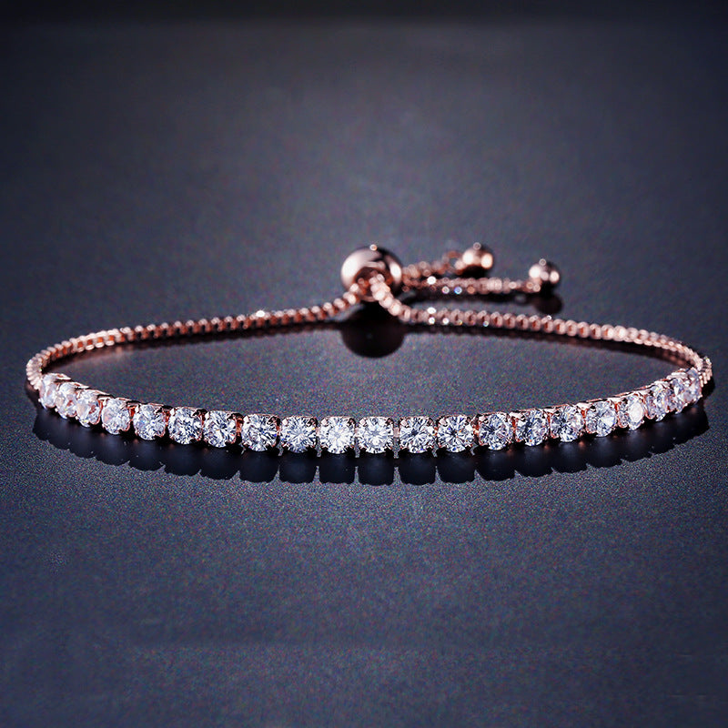 Geometric Round Zircon Female Personality Adjustable Bracelet