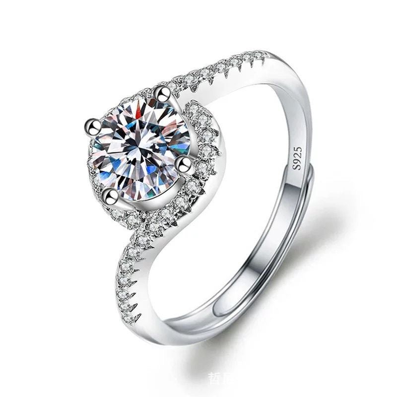 Classic Couple Wedding Diamond Adjustable Mouth Ring