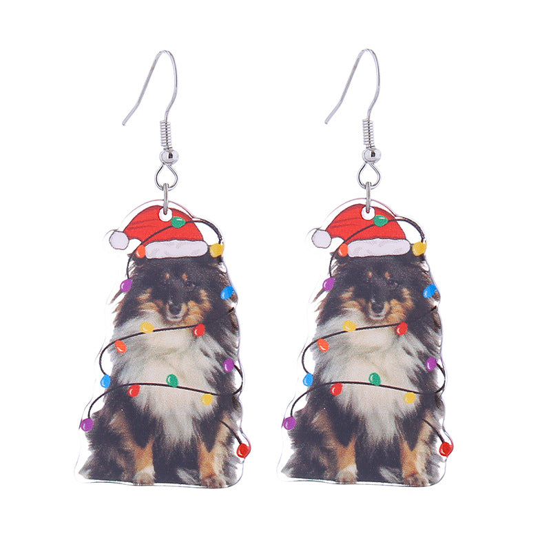 Christmas Series Creative Acrylic Personality Animal Cute Elk Earrings