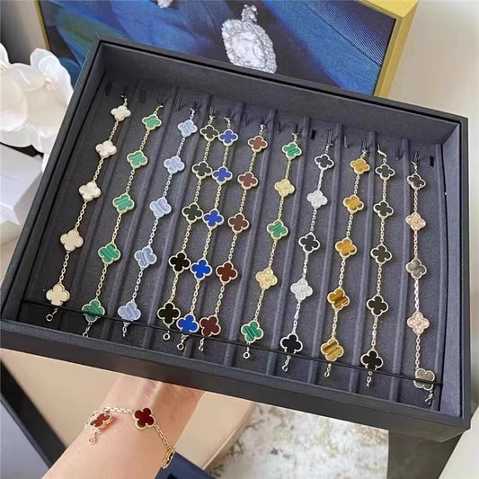 Women's Clover Light Luxury High-grade Gold Coating Double-sided Bracelet