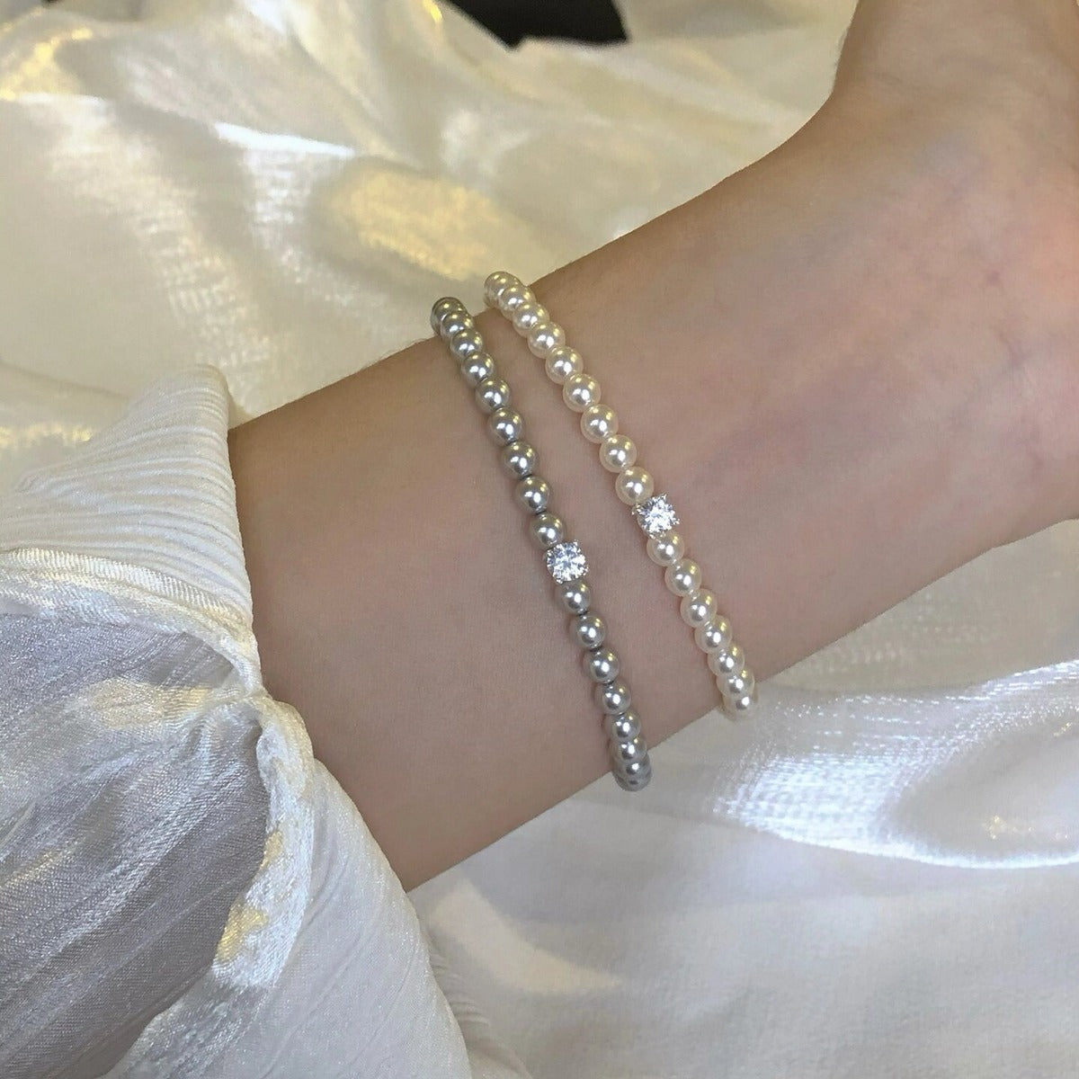 Pearl Square Diamond Affordable Luxury Fashion Niche Temperament Bracelets