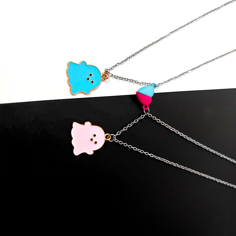 White Ghost Cartoon Halloween Gift Jewelry Necklaces