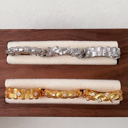 Twist Weave Ancient Brushed Open Personality Rings