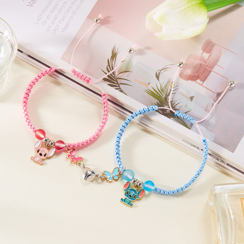 Fashion Stitch Creative Love Heart Magnetic Bracelets