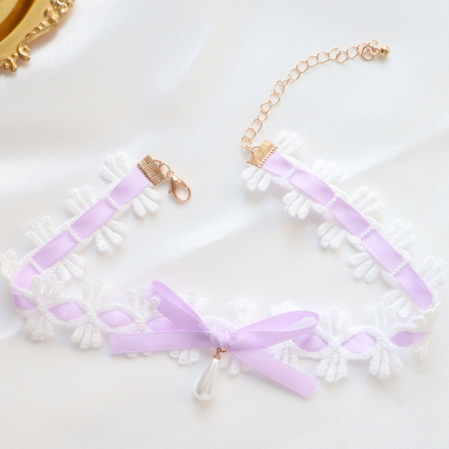 Lolita Ribbon White Lace Maid Clavicle Necklaces