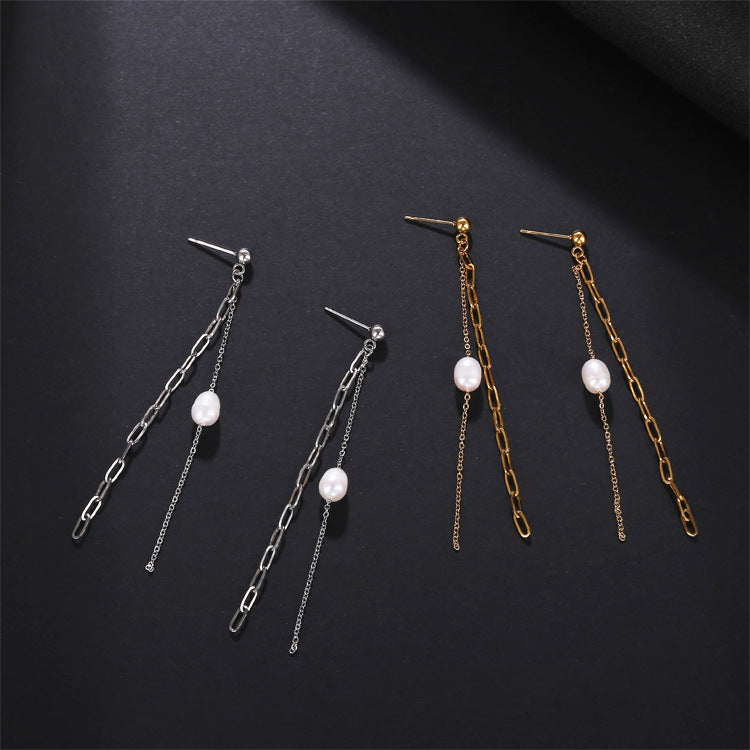 Women's High Quality Freshwater Pearl Waterproof Hard-wearing Stainless Steel Rings