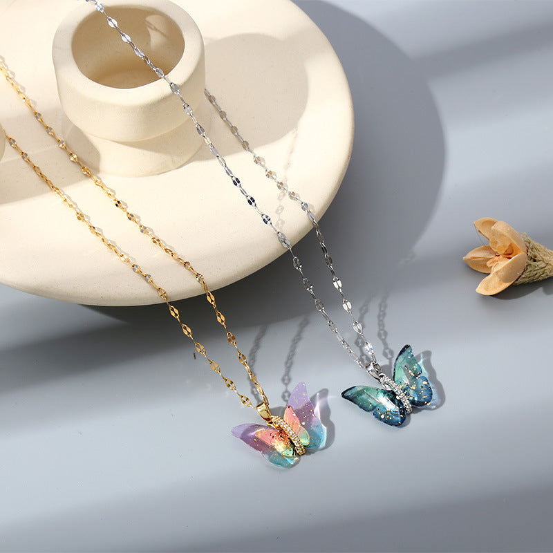 Women's Korean Mori Shell Butterfly Light Luxury Temperament Necklaces