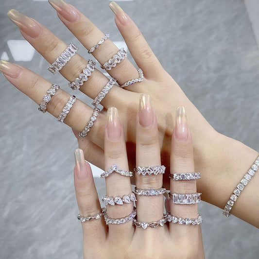 High Carbon Rhinestone Female Style Special Rings