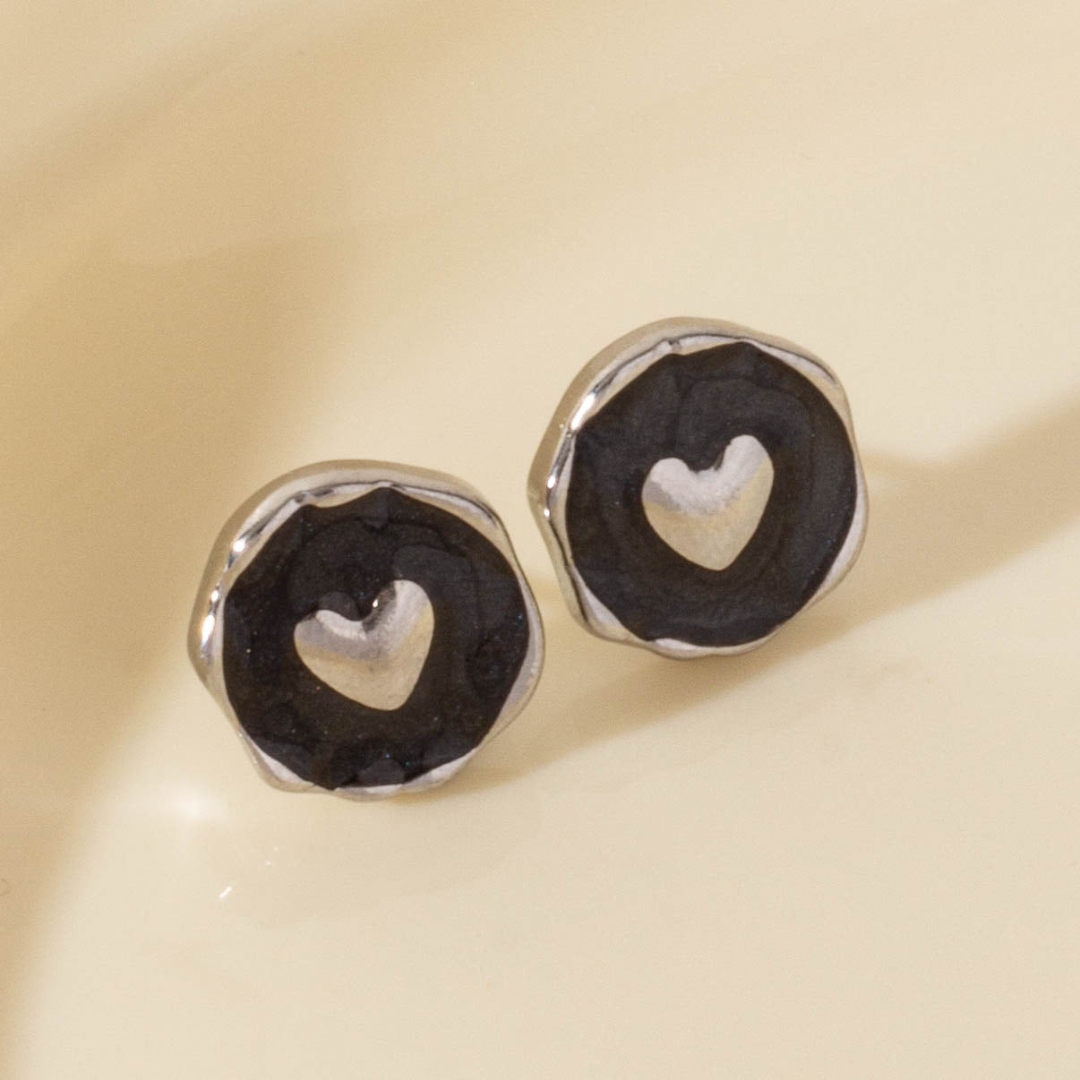 Stainless Steel Heart-shaped Ear Exaggerated Personalized Irregular Earrings