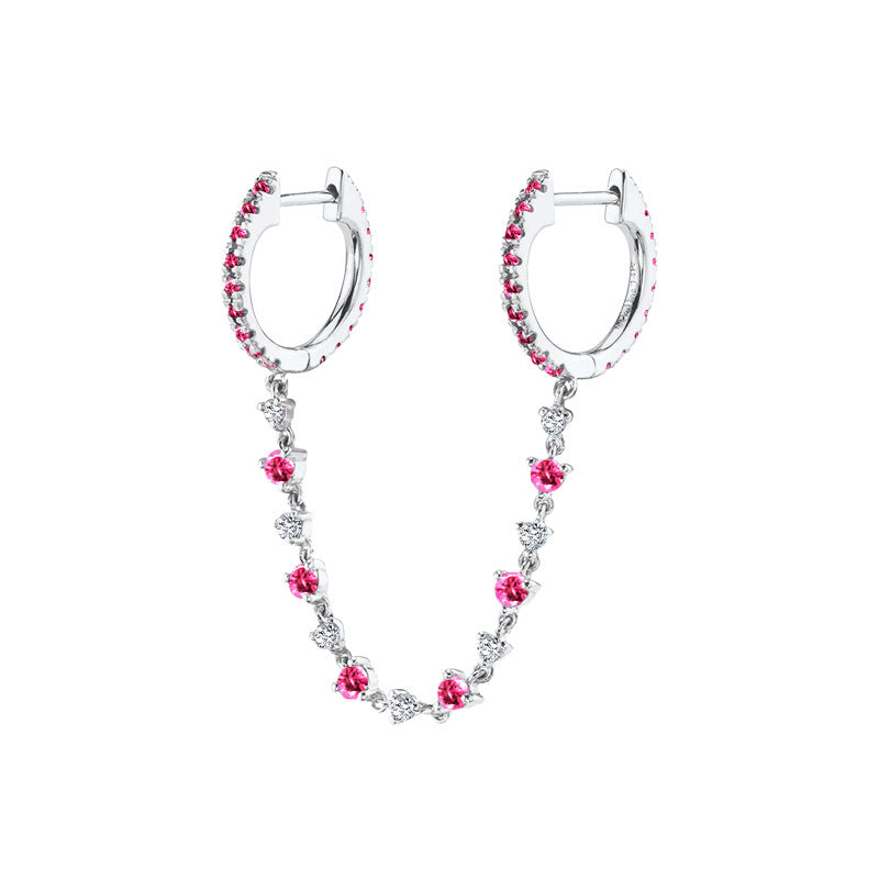 Women's Diamond Ear Chain Double Clip Fashion Trend Eardrop Earrings