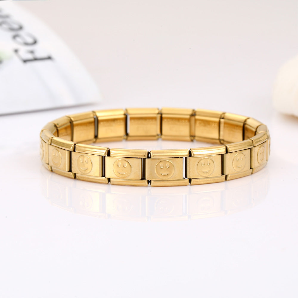 Stainless Steel Module Gold-plated Smiley Dolphin Bracelets