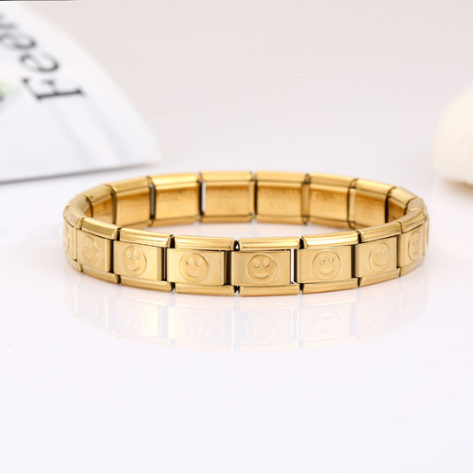 Stainless Steel Module Gold-plated Smiley Dolphin Bracelets