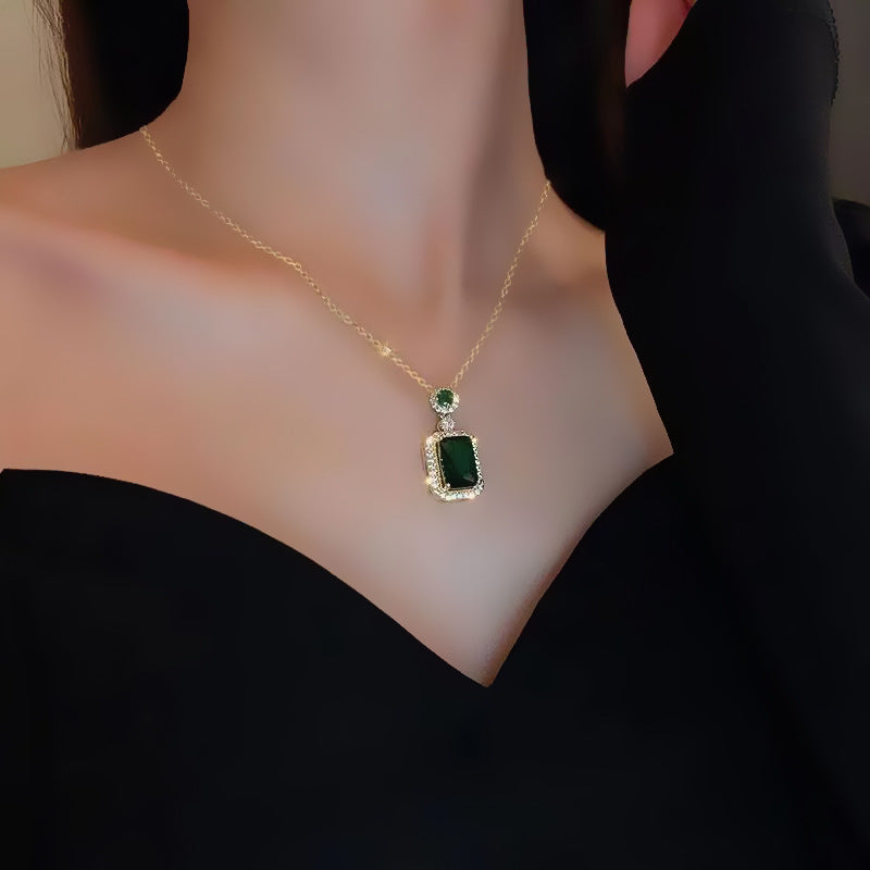 Women's Jewelry Special Interest Light Luxury Emerald Necklaces