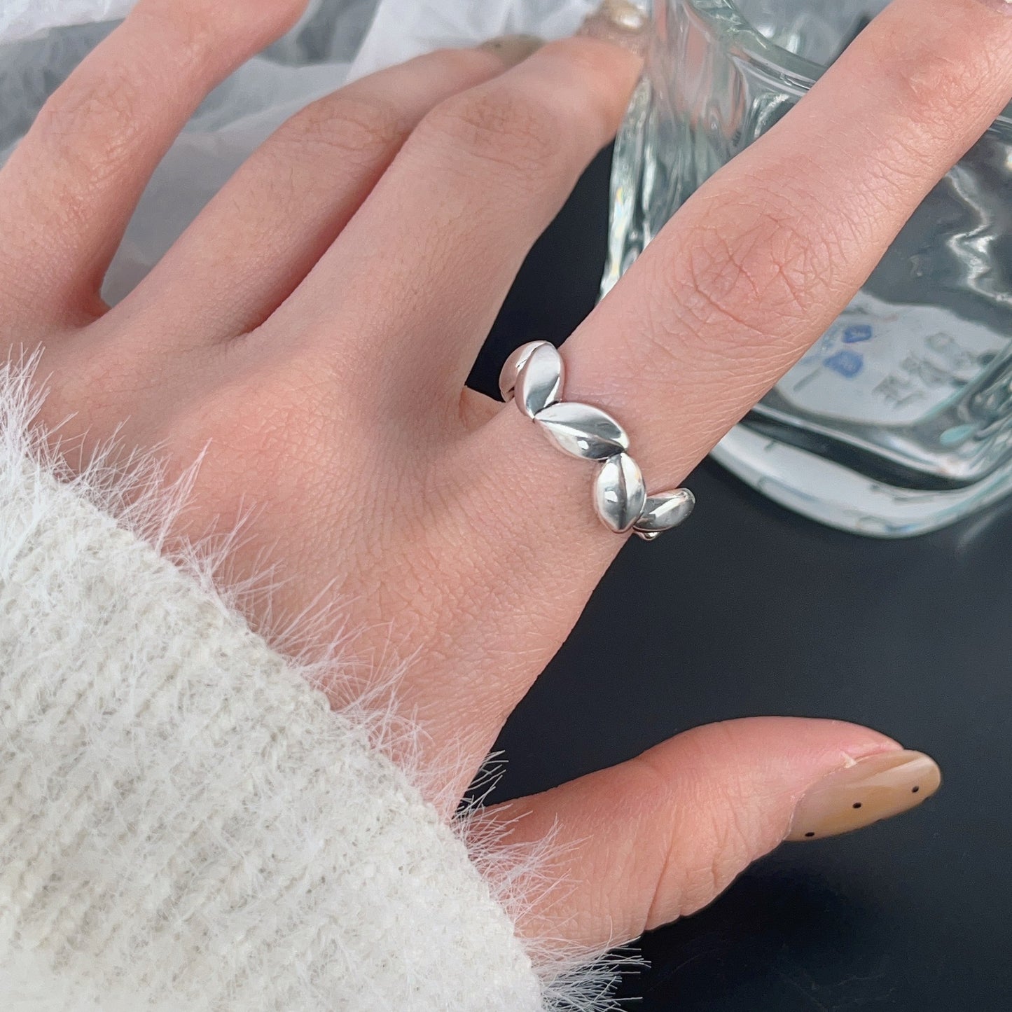 Women's Retro Style Cross With Skull Stitching Open Love Ring