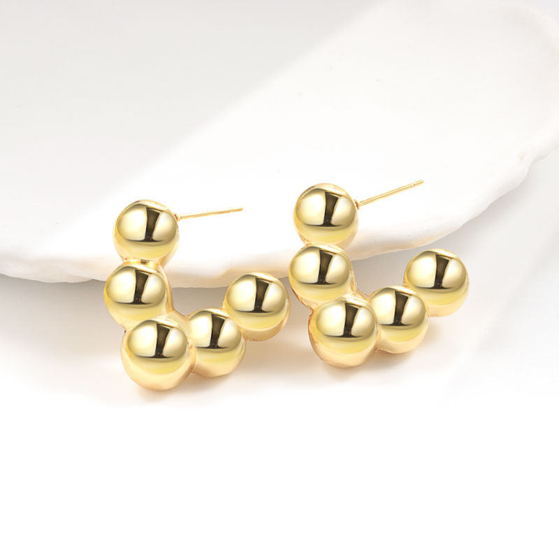 Shaped Tube Exaggerated Style Light Luxury Fashion Simple Niche Earrings