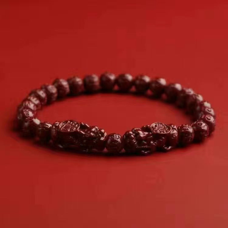 Men's Cinnabar Life Purple Gold Sand Buddha Bracelets