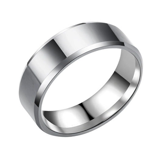 Titanium Steel Beveled Glossy Stainless Mirror Rings