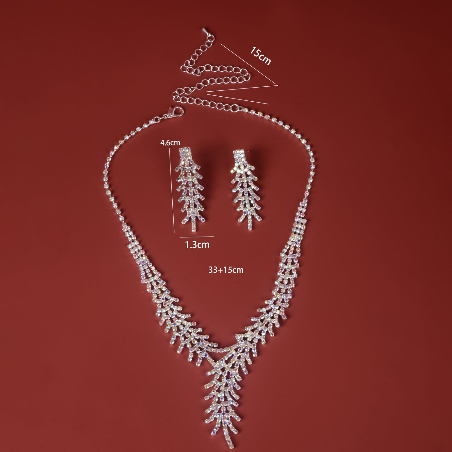 Women's Rhinestone Feather Suit Fashion Wedding Jewelry Set