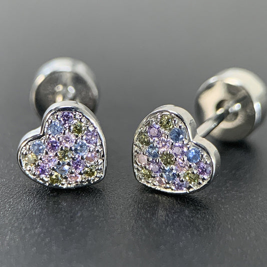 Zircon Ear Bone Sweet Colorful Piercing Earrings