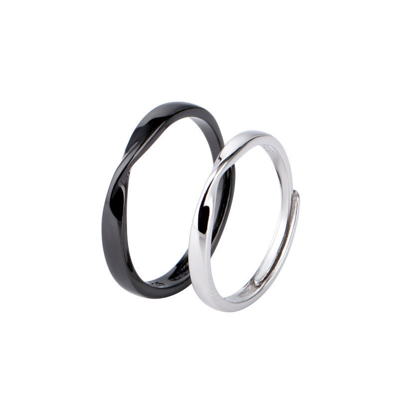 Women's & Men's One Pair Simple Twisted String Open Rings