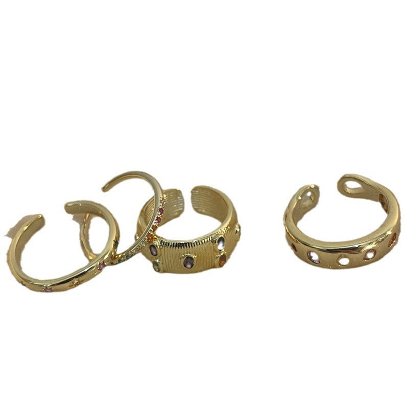 Adjustable Light Luxury High-grade Sense Niche Commuter Rings