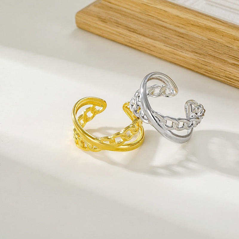 Steel Female Niche Design Chain Stainless Rings