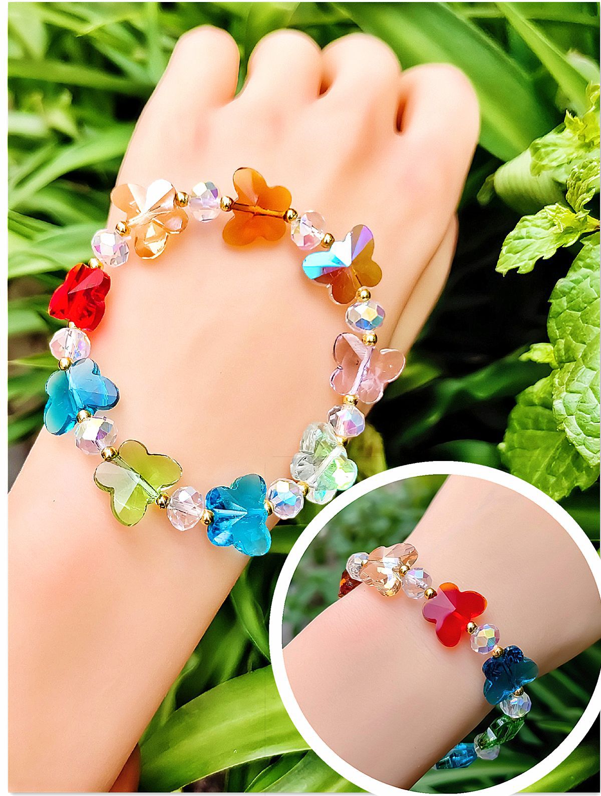 Women's Crystal Optional Sweet Fashion Ornament Butterfly Bracelets