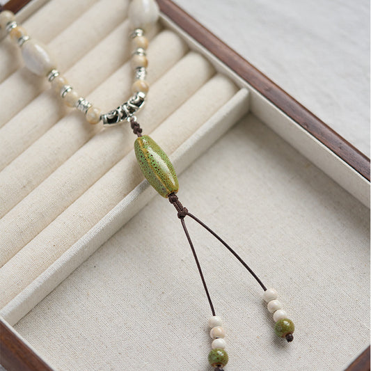 Ceramic Fresh Chinese Style Handmade Weaving Necklaces