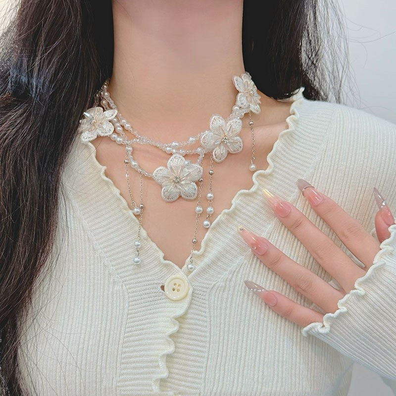 Vacation Exaggerated Style Flower Fashionable Niche Design Necklaces