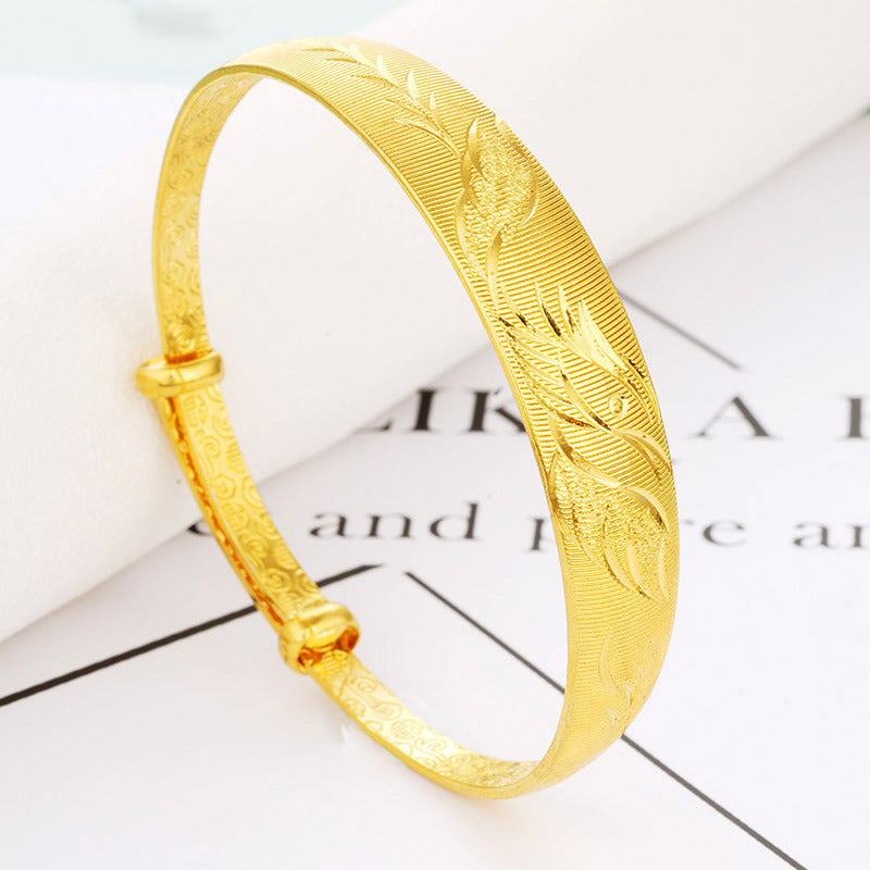 Women's Placer Gold Ancient No Color Fading Summer High-grade Dragon Phoenix Bracelets