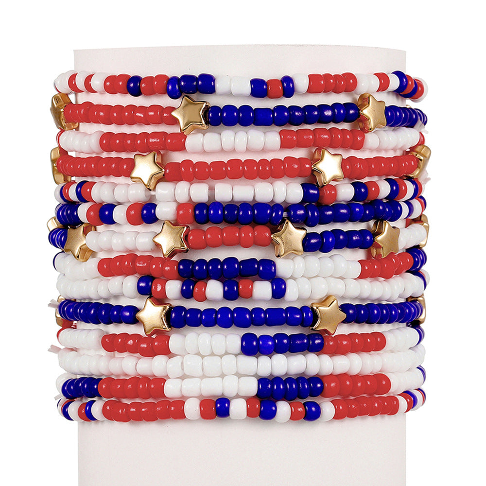 Multiple Stacked Band Combination Suit Bead Bracelets