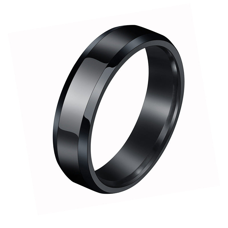 Style Simple Glossy Couple Pair Of Titanium Rings