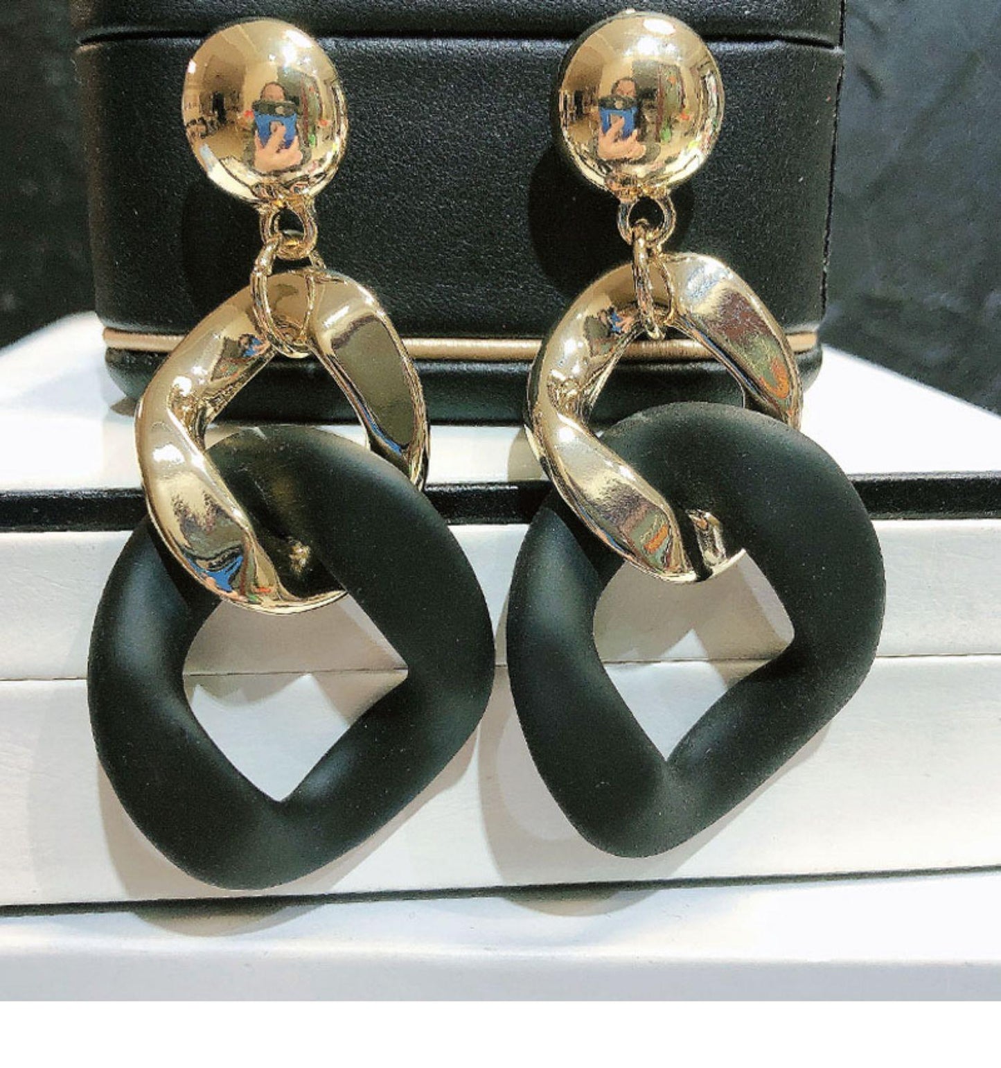 Women's Trendy Sier Pin Temperament Candy Contrast Color Exaggerated Long Earrings