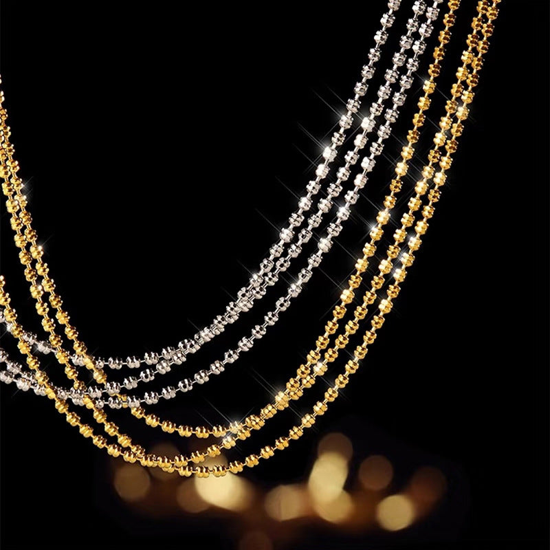 Double Flash Beads Adjustable Telescopic Heart Necklaces