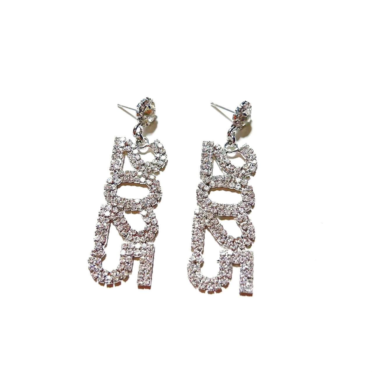 Rhinestone Digital Eardrops Fashion Zircon Full Earrings