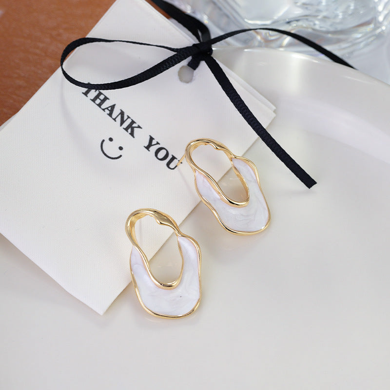 Irregular Dripping Oil Eardrop Elegant High-grade Light Earrings