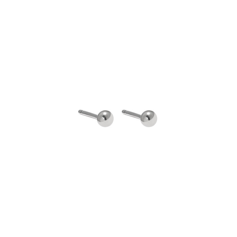 Women's & Men's Korean Style Sterling Sier Simple Glossy Earrings