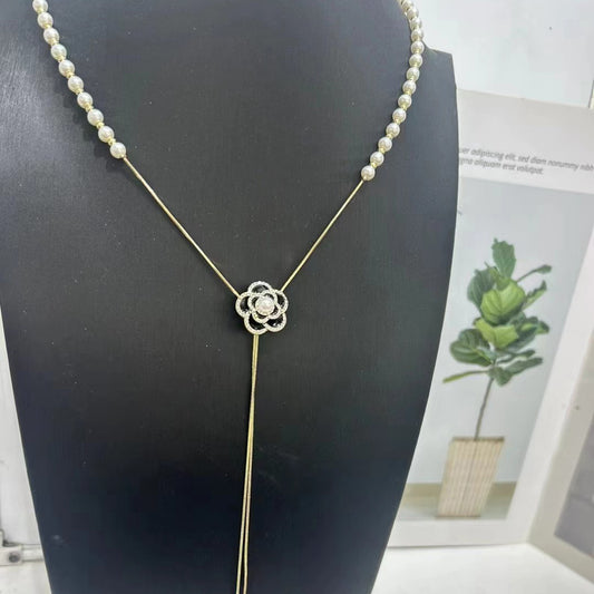 Women's Pearl High-grade Butterfly Tassel Clavicle Chain Necklaces