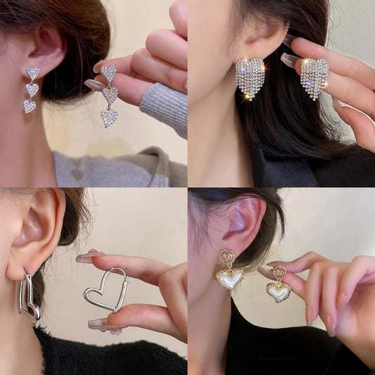Women's Style Mermaid Love Heart High-grade Exquisite Versatile Earrings