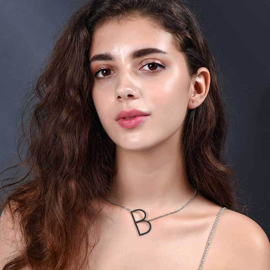 Letter Titanium Steel Female Name Initial Necklaces