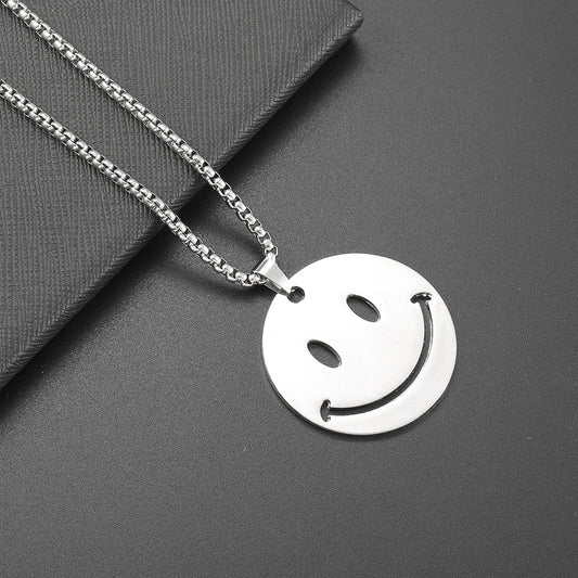 Women's & Men's Rotating Smiley Round Cold Hip Hop Versatile Necklaces