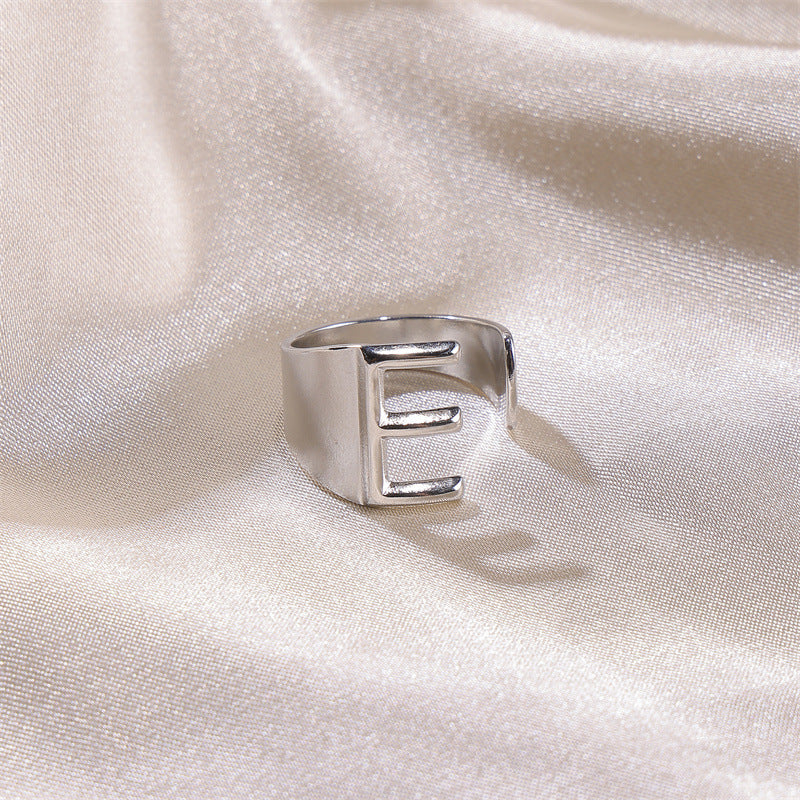 Letters Female Style Fashion Knuckle Personality Vintage Stainless Rings