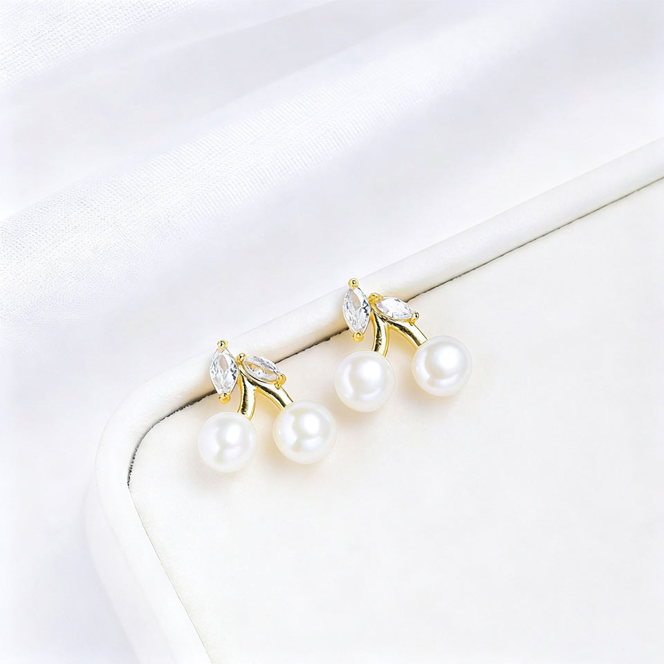 Women's Pearl Ear High-grade Square Simple Temperament Stud Earrings