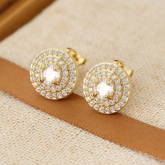 Hop Round High-grade Light Luxury Full Diamond Earless Ear Clip