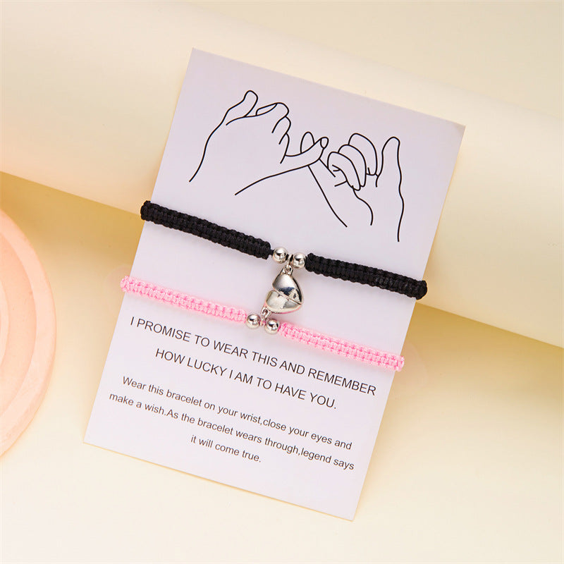 Women's & Men's Hand-woven Love Magnet Suction Package String Bracelets