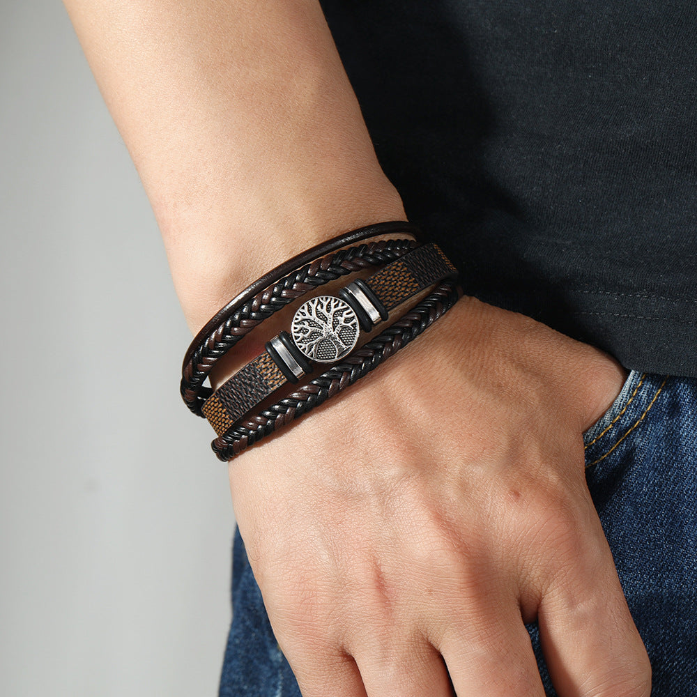 Men's Woven Leather String Punk Fashion Trend Bracelets