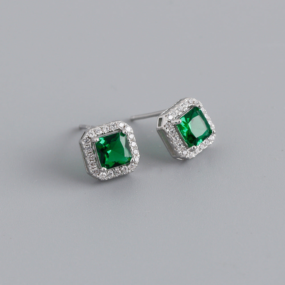 Square Zircon Sterling Sier With Diamonds Rings