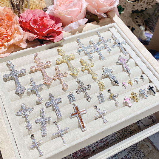 Full Diamond Cross Hip Hop Real Necklaces