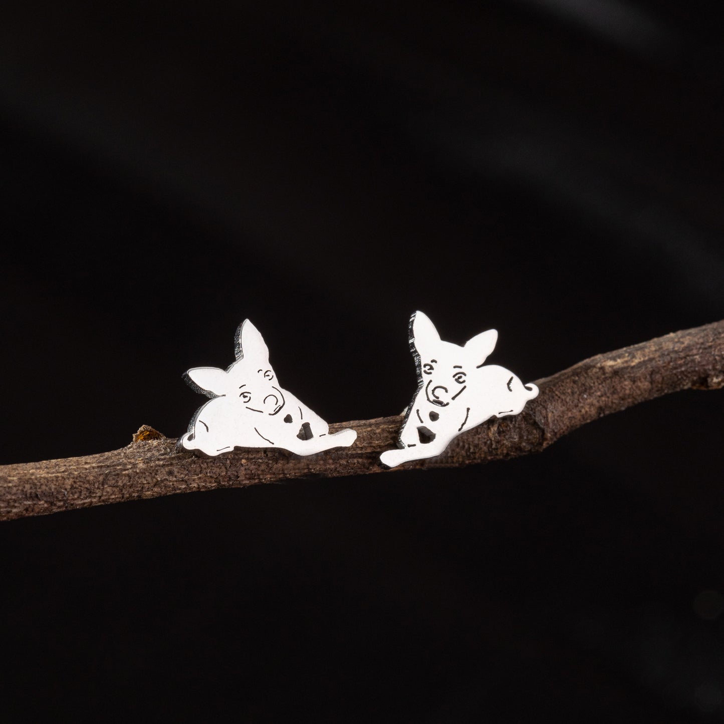 Stainless Steel Zodiac Puppy Style Small Earrings